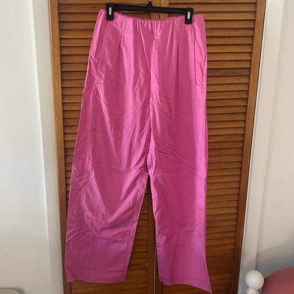 Maeve By Anthropologie Pull-On Curved Poplin Pink Trousers Sz XS - Picture 2 of 9